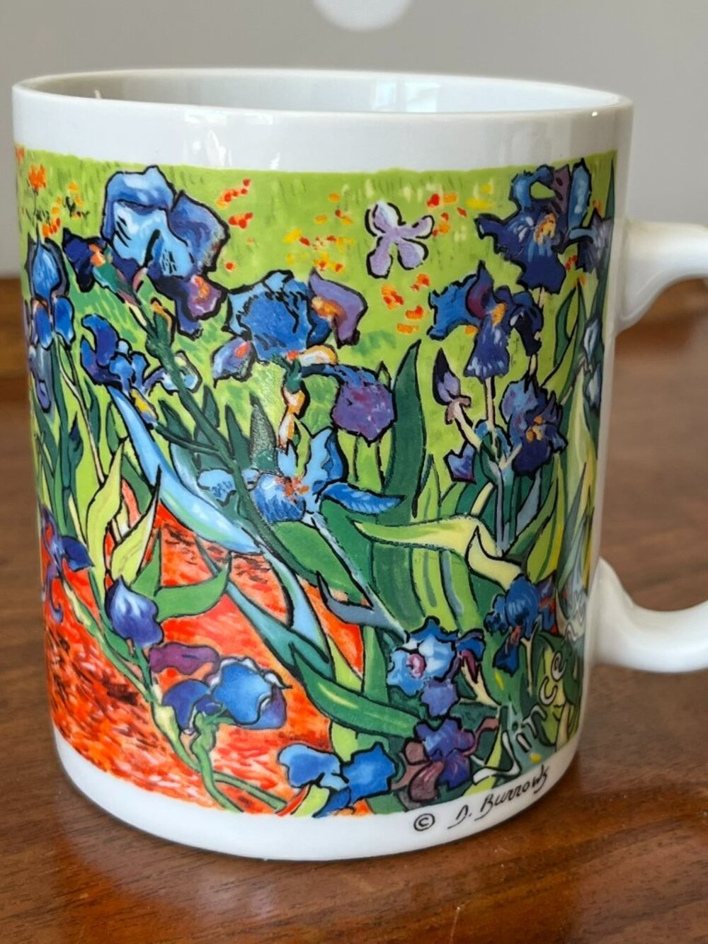 Chaleur Master Impressionists Van Gogh Irises Mug D Burrows Vintage Coffee Cup